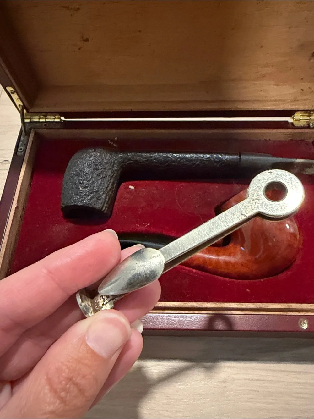 Vintage Aldo Velani Classic Men's Smoking Pipes Gift Set - Brown & Black